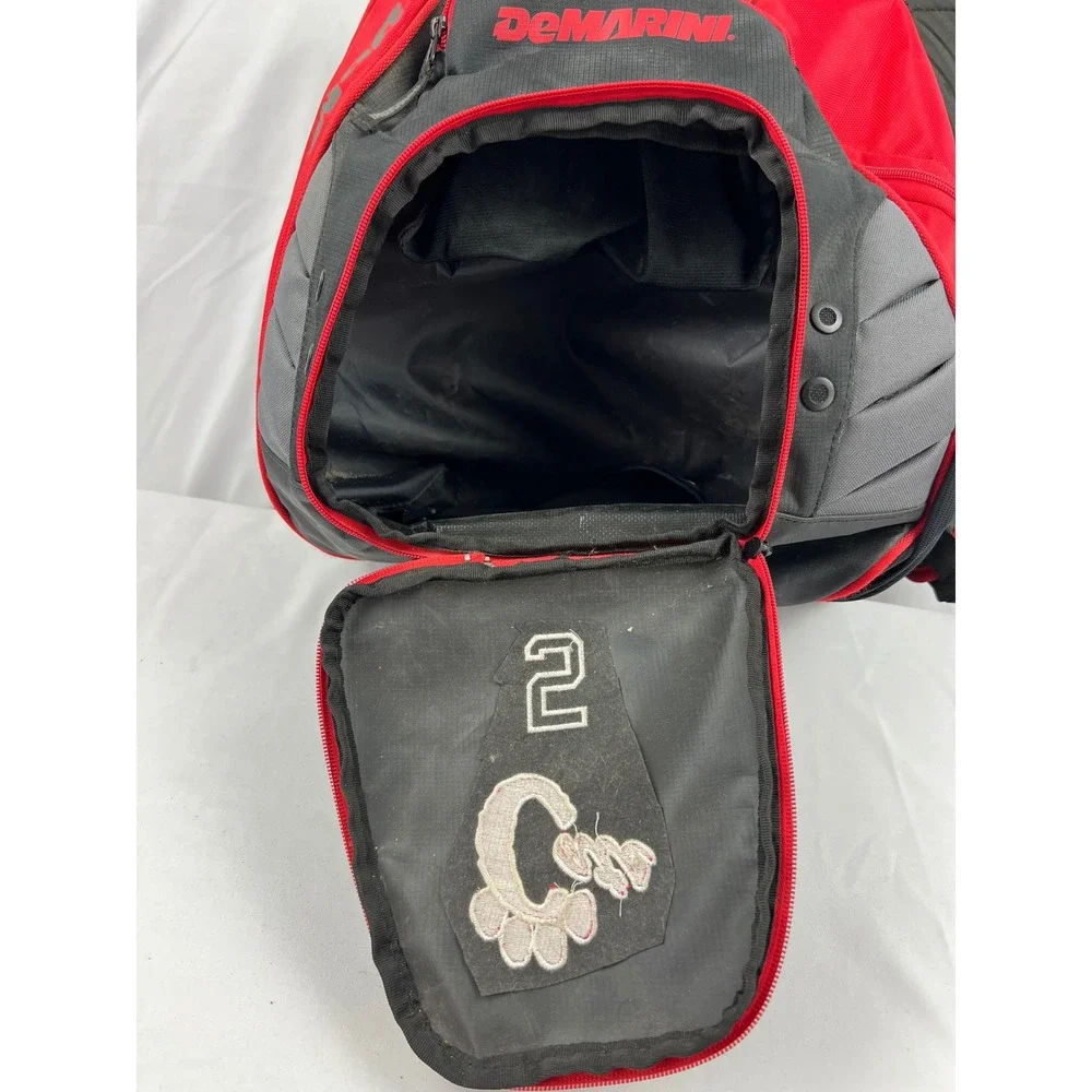 DeMarini Voodoo Rebirth Baseball Softball Backpack Red Black Cats #5 Good